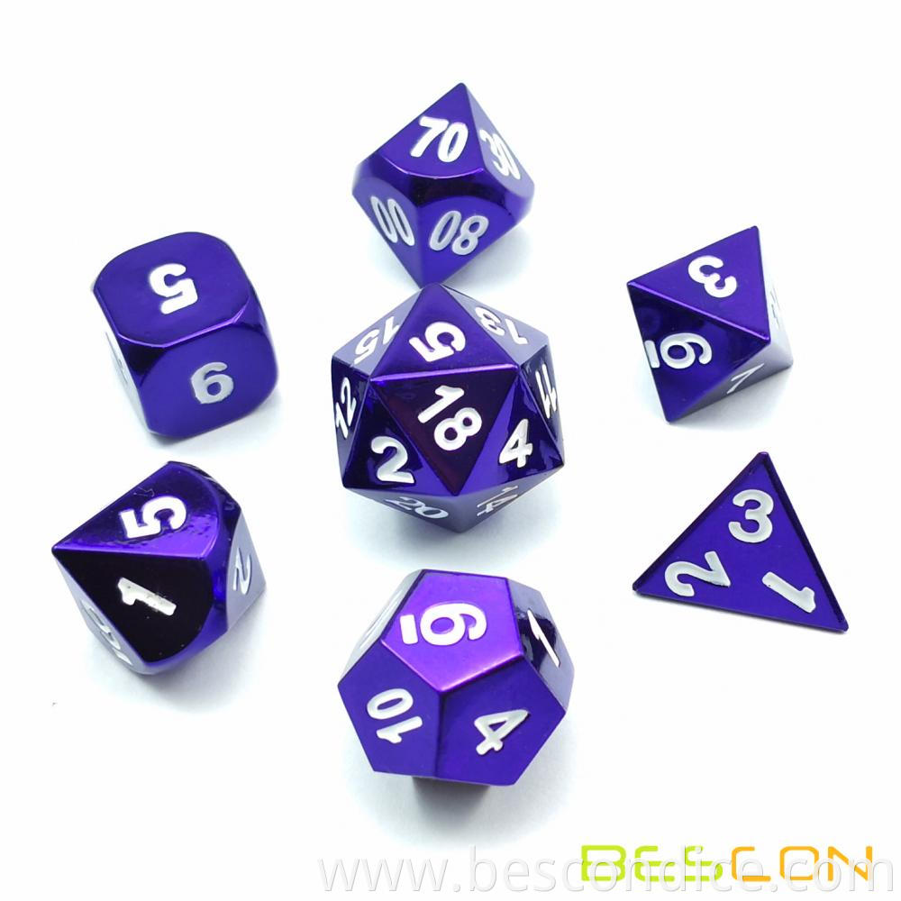 Royal Purple Solid Metal Dice For Dnd 1